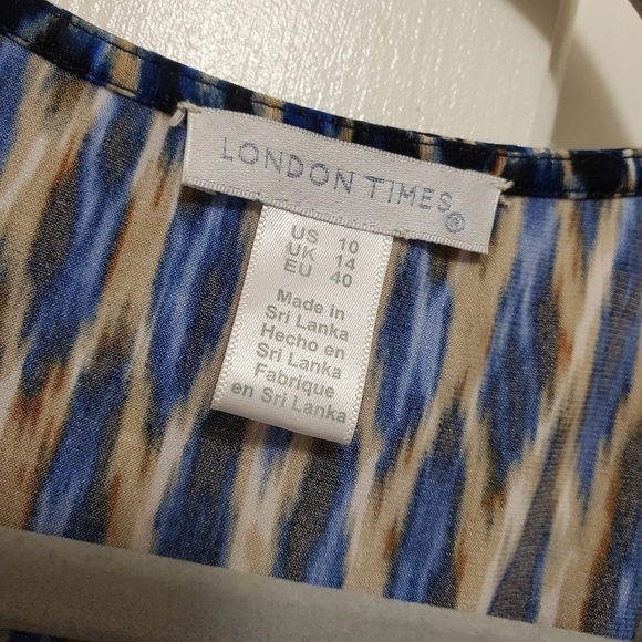 London Times Chic Wrap Silhoutte Modern Print Dress Size 10 - Picture 5 of 13